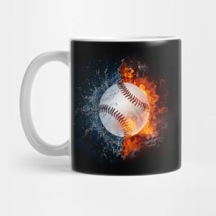 Baseball Fire And Water Yin Yang Sports Mug